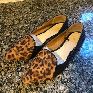 Like new !! Gap leopard and black pointed flats
